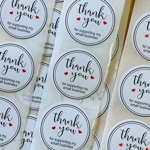 40 Small Thank You Stickers! (Quarter Size)